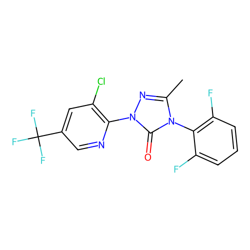 2-[3-chloro-5-(trifluoromethyl)pyridin-2-yl]-4-(2,6-difluorophenyl)-5-methyl-1,2,4-triazol-3-one structure