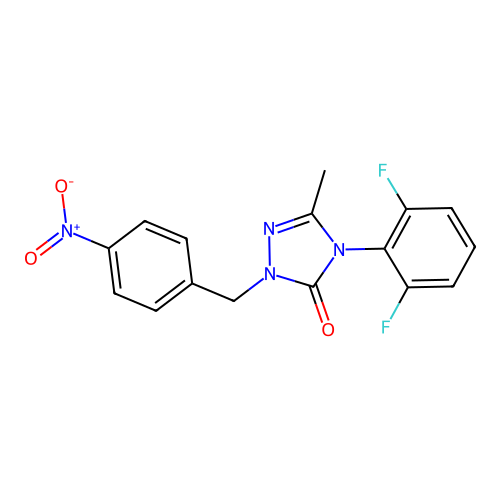 4-(2,6-difluorophenyl)-5-methyl-2-(4-nitrobenzyl)-2,4-dihydro-3H-1,2,4-triazol-3-one structure