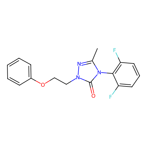 4-(2,6-difluorophenyl)-5-methyl-2-(2-phenoxyethyl)-2,4-dihydro-3H-1,2,4-triazol-3-one structure