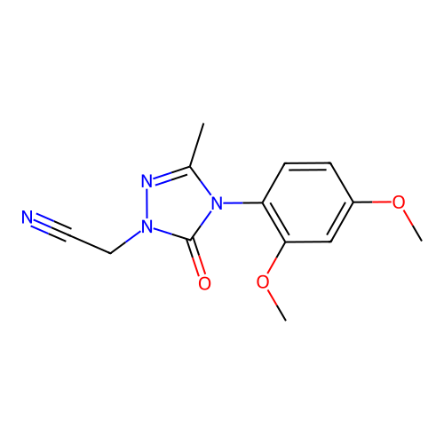 2-[4-(2,4-dimethoxyphenyl)-3-methyl-5-oxo-4,5-dihydro-1H-1,2,4-triazol-1-yl]acetonitrile structure
