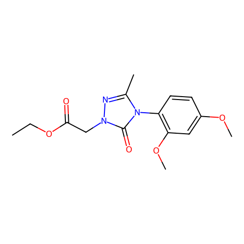 ethyl 2-[4-(2,4-dimethoxyphenyl)-3-methyl-5-oxo-4,5-dihydro-1H-1,2,4-triazol-1-yl]acetate structure
