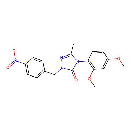 4-(2,4-dimethoxyphenyl)-5-methyl-2-(4-nitrobenzyl)-2,4-dihydro-3H-1,2,4-triazol-3-one structure