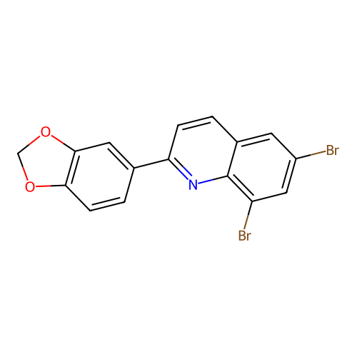 2-(1,3-Benzodioxol-5-yl)-6,8-dibromoquinoline structure