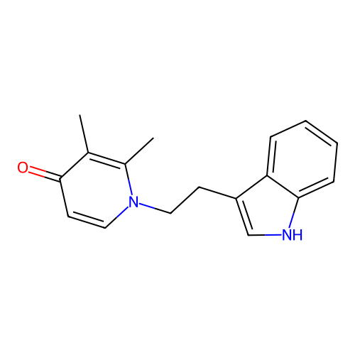 1-[2-(1H-indol-3-yl)ethyl]-2,3-dimethyl-4(1H)-pyridinone structure