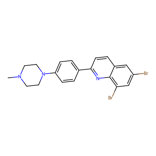 6,8-Dibromo-2-[4-(4-methylpiperazin-1-yl)phenyl]quinoline structure