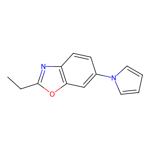 2-ethyl-6-(1H-pyrrol-1-yl)-1,3-benzoxazole structure