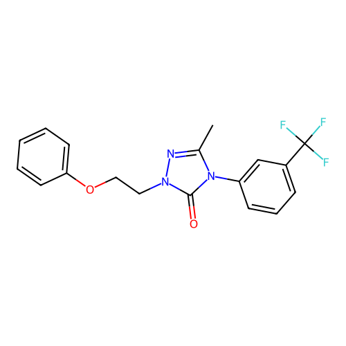 5-Methyl-2-(2-phenoxyethyl)-4-[3-(trifluoromethyl)phenyl]-1,2,4-triazol-3-one structure