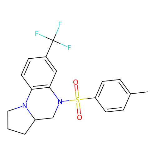 5-[(4-methylphenyl)sulfonyl]-7-(trifluoromethyl)-1,2,3,3a,4,5-hexahydropyrrolo[1,2-a]quinoxaline structure