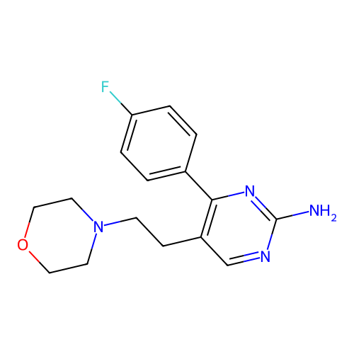 4-(4-Fluorophenyl)-5-(2-morpholinoethyl)-2-pyrimidinamine structure