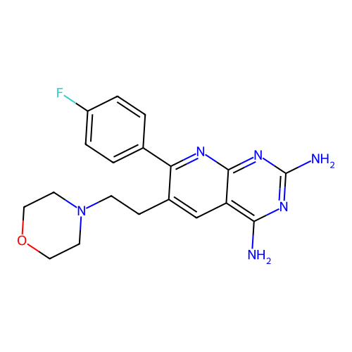 7-(4-Fluorophenyl)-6-(2-morpholinoethyl)pyrido[2,3-d]pyrimidine-2,4-diamine structure