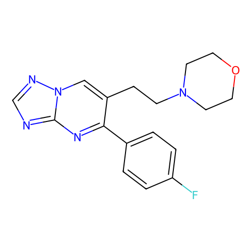 5-(4-Fluorophenyl)-6-(2-morpholinoethyl)[1,2,4]triazolo[1,5-a]pyrimidine structure