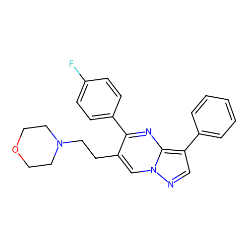 5-(4-Fluorophenyl)-6-(2-morpholinoethyl)-3-phenylpyrazolo[1,5-a]pyrimidine structure