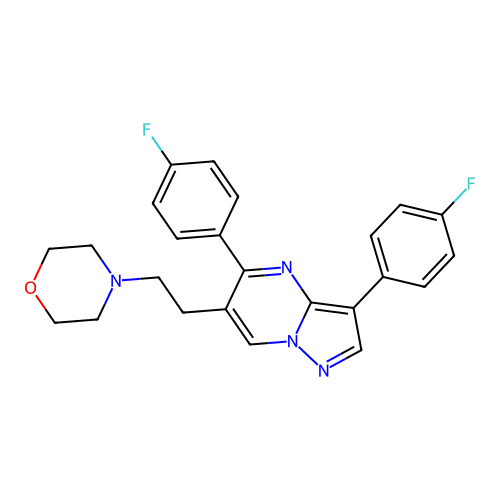 3,5-Bis(4-fluorophenyl)-6-(2-morpholinoethyl)pyrazolo[1,5-a]pyrimidine structure