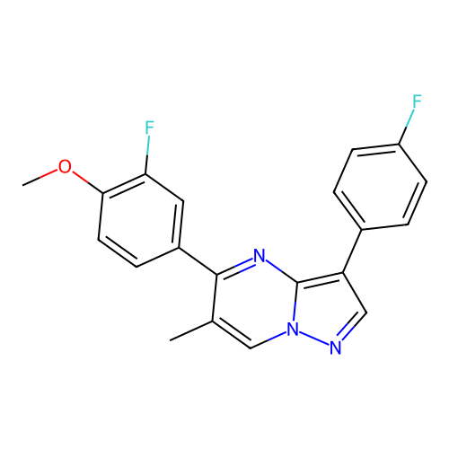 5-(3-fluoro-4-methoxyphenyl)-3-(4-fluorophenyl)-6-methylpyrazolo[1,5-a]pyrimidine structure