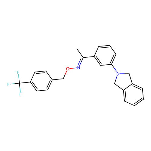 1-[3-(1,3-dihydro-2H-isoindol-2-yl)phenyl]-1-ethanone O-[4-(trifluoromethyl)benzyl]oxime structure