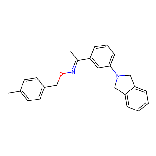 1-[3-(1,3-dihydroisoindol-2-yl)phenyl]-N-[(4-methylphenyl)methoxy]ethanimine structure
