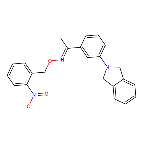 1-[3-(1,3-dihydro-2H-isoindol-2-yl)phenyl]-1-ethanone O-(2-nitrobenzyl)oxime structure