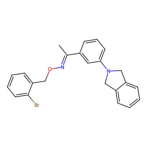 N-[(2-bromophenyl)methoxy]-1-[3-(1,3-dihydroisoindol-2-yl)phenyl]ethanimine structure
