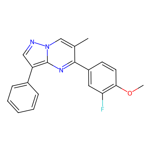 5-(3-Fluoro-4-methoxyphenyl)-6-methyl-3-phenylpyrazolo[1,5-a]pyrimidine structure