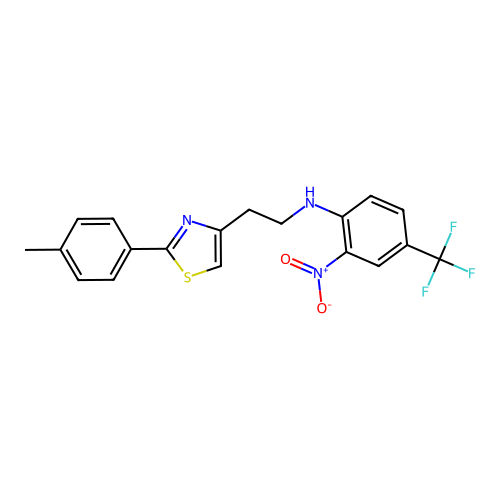 N-{2-[2-(4-methylphenyl)-1,3-thiazol-4-yl]ethyl}-2-nitro-4-(trifluoromethyl)aniline structure