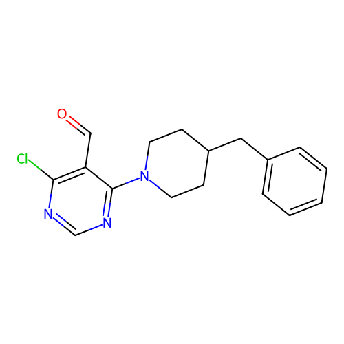 4-(4-Benzylpiperidino)-6-chloro-5-pyrimidinecarbaldehyde structure