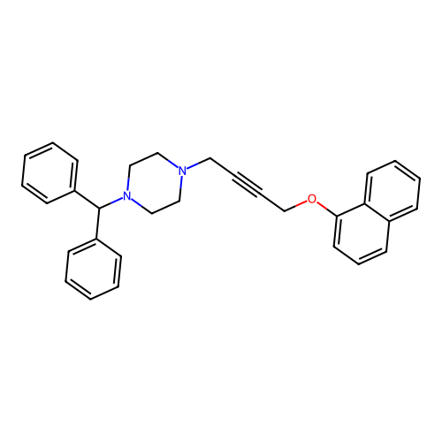 1-Benzhydryl-4-[4-(1-naphthyloxy)-2-butynyl]piperazine structure