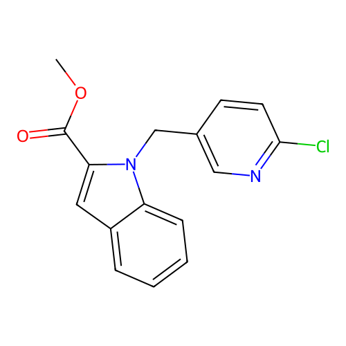 methyl 1-[(6-chloro-3-pyridinyl)methyl]-1H-indole-2-carboxylate structure