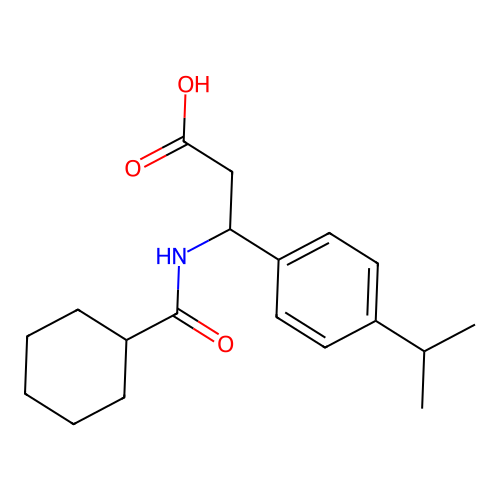 3-[(Cyclohexylcarbonyl)amino]-3-(4-isopropylphenyl)propanoic acid structure