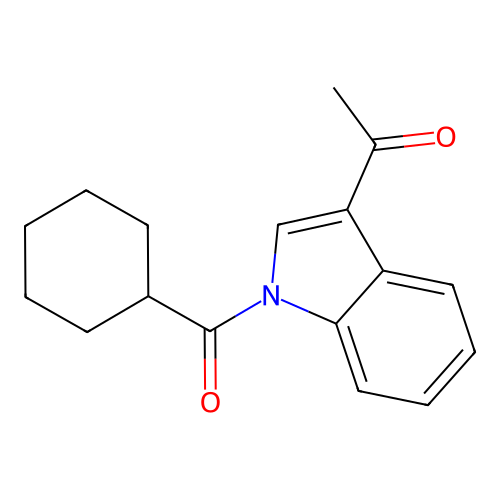 1-[1-(cyclohexylcarbonyl)-1H-indol-3-yl]-1-ethanone structure