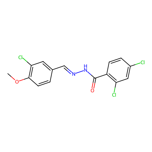 2,4-dichloro-N'-[(3-chloro-4-methoxyphenyl)methylene]benzenecarbohydrazide structure