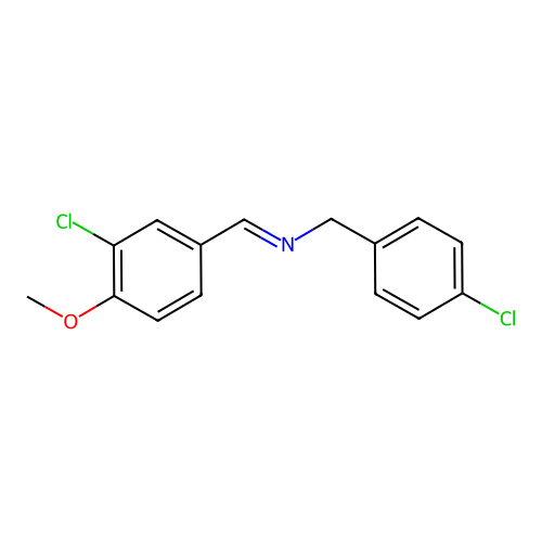 N-[(3-chloro-4-methoxyphenyl)methylene](4-chlorophenyl)methanamine structure