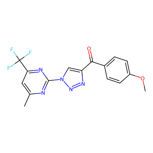 (4-methoxyphenyl){1-[4-methyl-6-(trifluoromethyl)-2-pyrimidinyl]-1H-1,2,3-triazol-4-yl}methanone structure