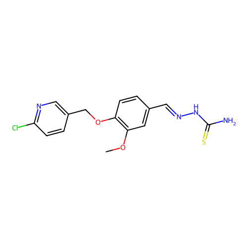 2-({4-[(6-chloro-3-pyridinyl)methoxy]-3-methoxyphenyl}methylene)-1-hydrazinecarbothioamide structure