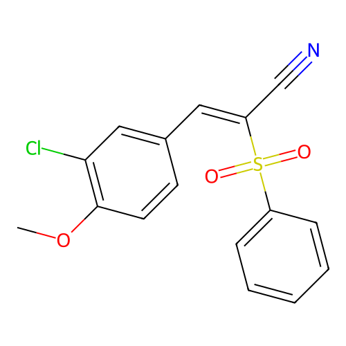 2-(Benzenesulfonyl)-3-(3-chloro-4-methoxyphenyl)prop-2-enenitrile structure
