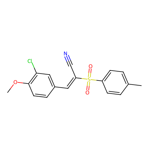 3-(3-Chloro-4-methoxyphenyl)-2-((4-methylphenyl)sulfonyl)prop-2-enenitrile structure