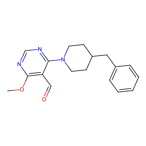 4-(4-Benzylpiperidin-1-yl)-6-methoxypyrimidine-5-carbaldehyde structure