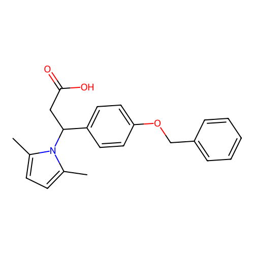 3-[4-(benzyloxy)phenyl]-3-(2,5-dimethyl-1H-pyrrol-1-yl)propanoic acid structure
