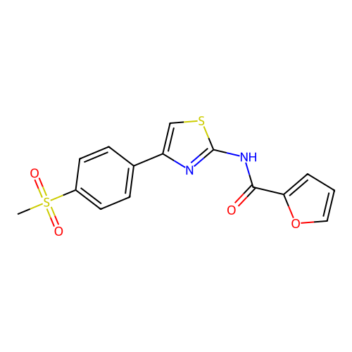 N-{4-[4-(methylsulfonyl)phenyl]-1,3-thiazol-2-yl}-2-furamide structure
