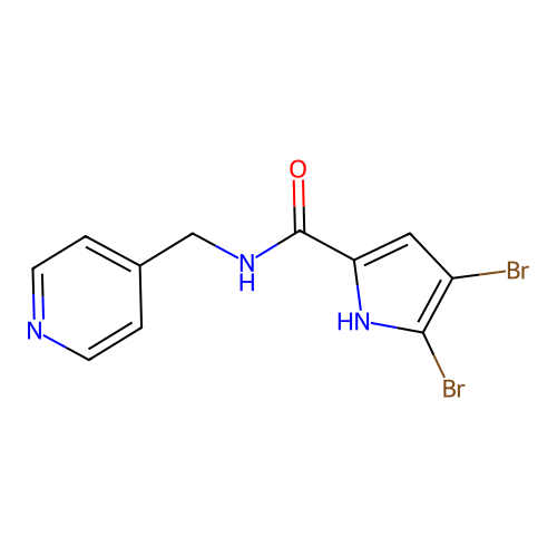 4,5-dibromo-N-(4-pyridinylmethyl)-1H-pyrrole-2-carboxamide structure