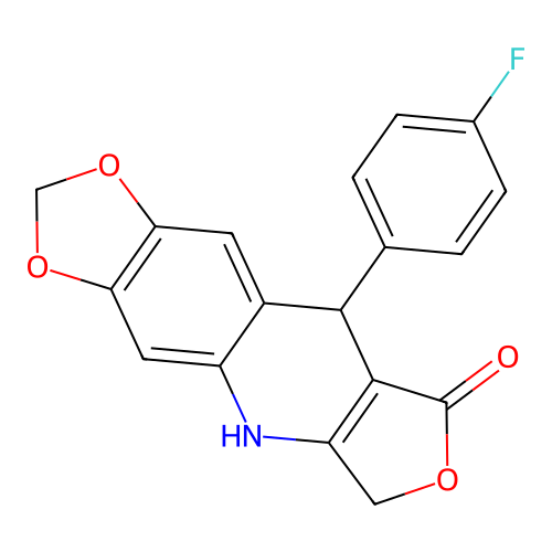 9-(4-fluorophenyl)-6,9-dihydro[1,3]dioxolo[4,5-g]furo[3,4-b]quinolin-8(5H)-one structure
