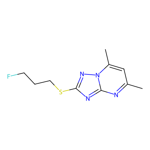 5,7-Dimethyl[1,2,4]triazolo[1,5-a]pyrimidin-2-yl 3-fluoropropyl sulfide structure