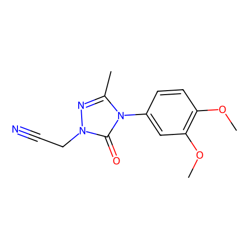 2-[4-(3,4-dimethoxyphenyl)-3-methyl-5-oxo-4,5-dihydro-1H-1,2,4-triazol-1-yl]acetonitrile structure