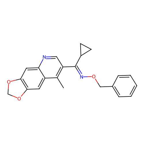 1-cyclopropyl-1-(8-methyl-[1,3]dioxolo[4,5-g]quinolin-7-yl)-N-phenylmethoxymethanimine structure
