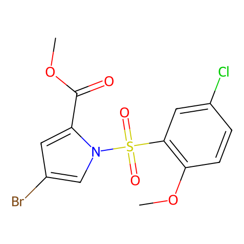 methyl 4-bromo-1-[(5-chloro-2-methoxyphenyl)sulfonyl]-1H-pyrrole-2-carboxylate structure