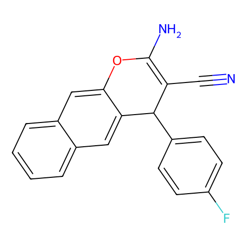 2-amino-4-(4-fluorophenyl)-4H-benzo[g]chromene-3-carbonitrile structure