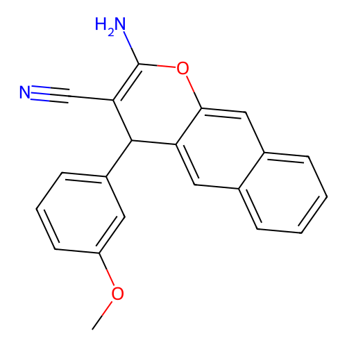 2-amino-4-(3-methoxyphenyl)-4H-benzo[g]chromene-3-carbonitrile structure