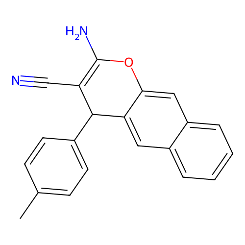2-amino-4-(4-methylphenyl)-4H-benzo[g]chromene-3-carbonitrile structure