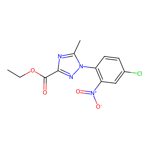 ethyl 1-(4-chloro-2-nitrophenyl)-5-methyl-1H-1,2,4-triazole-3-carboxylate structure