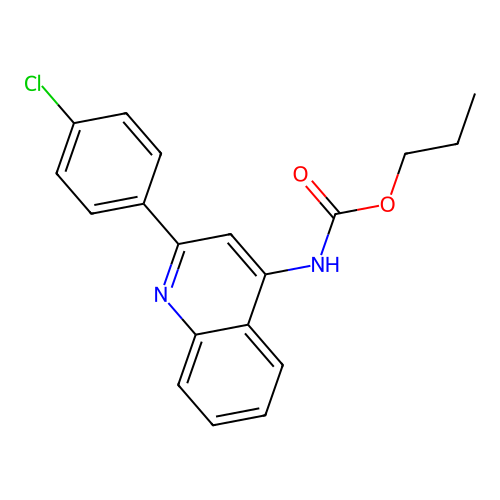 propyl N-[2-(4-chlorophenyl)quinolin-4-yl]carbamate structure