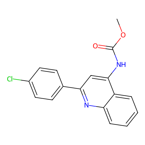 methyl N-[2-(4-chlorophenyl)quinolin-4-yl]carbamate structure